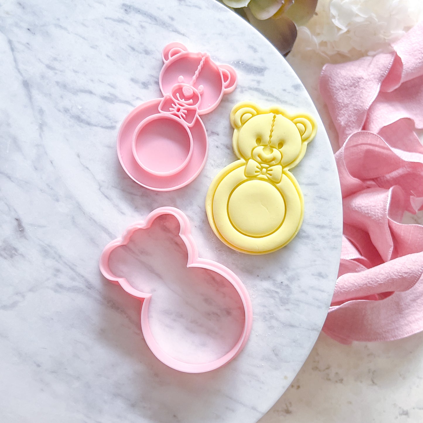 "Teddy Rattle”- Cookie Cutter & Stamp