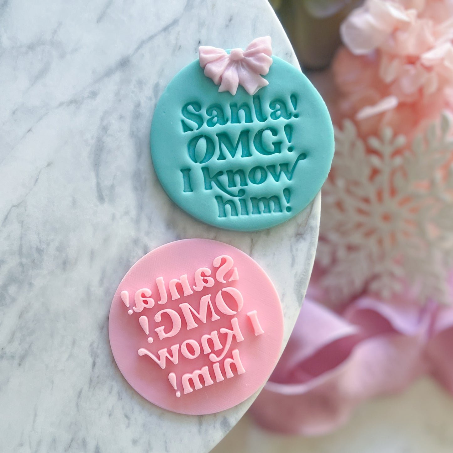 OMG Santa, I know him! - Fondant Stamp