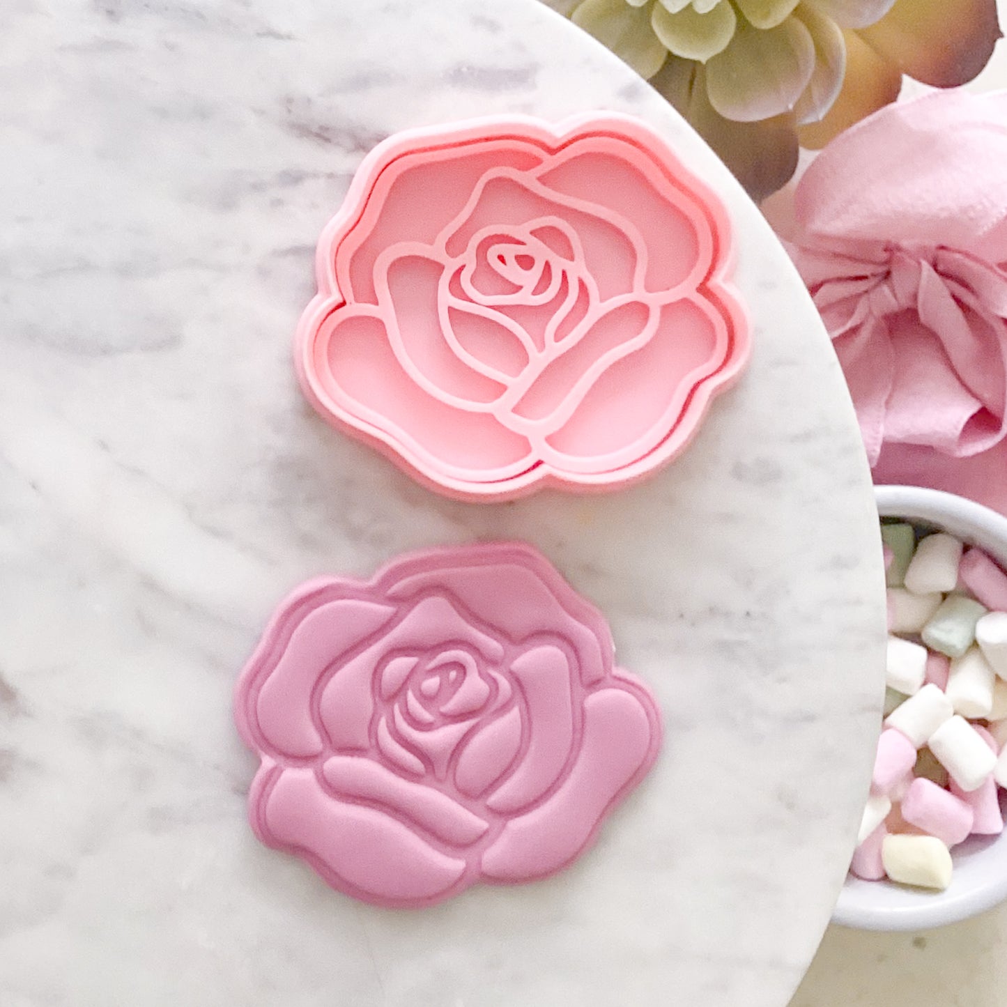 "Soft Rose" - Cookie Cutter & Stamp