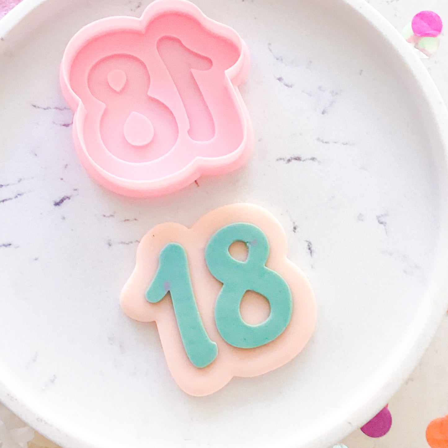 "18" Script Font - Cookie Stamp & Cutter Set