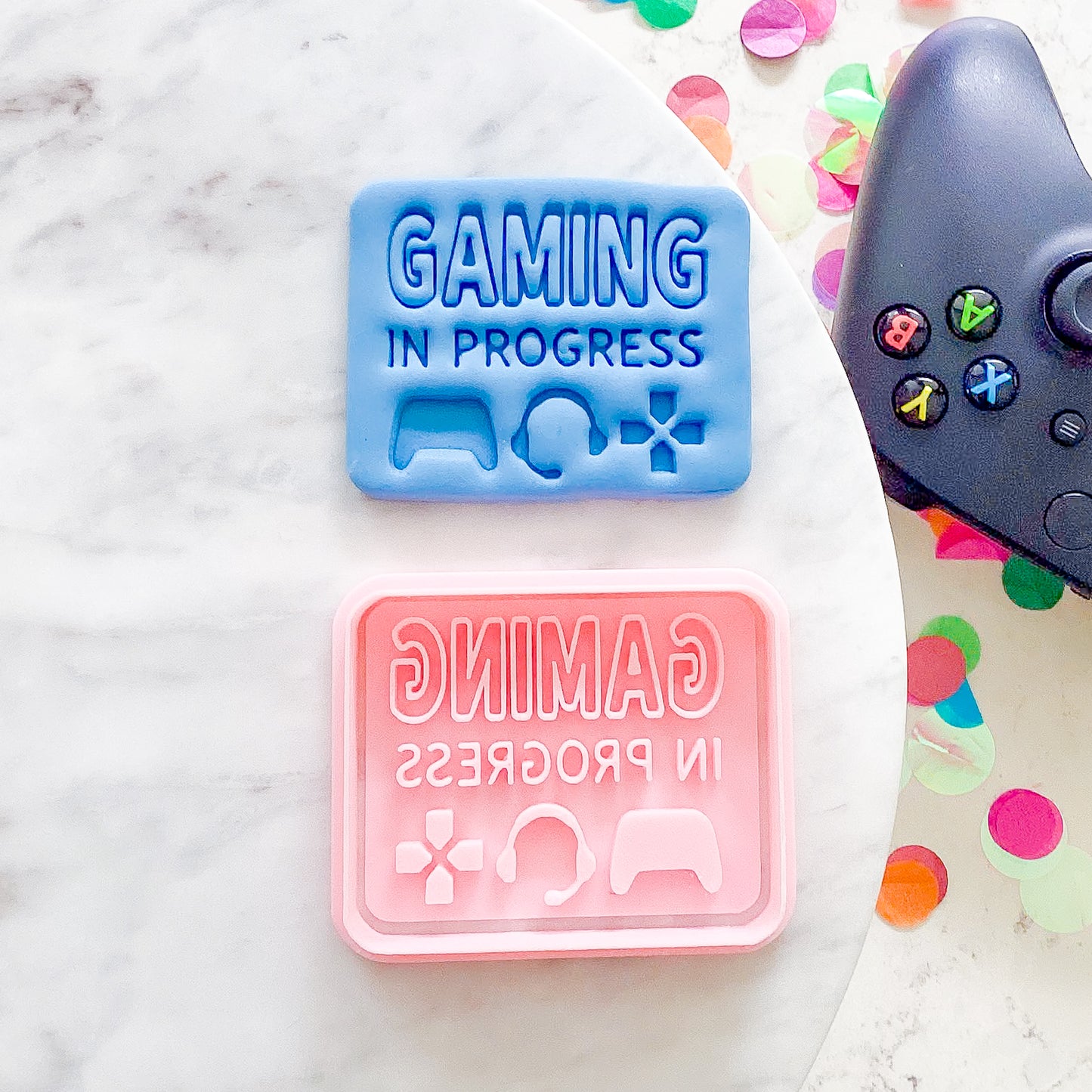 "Gaming In Progress" Cookie Cutter & Stamp