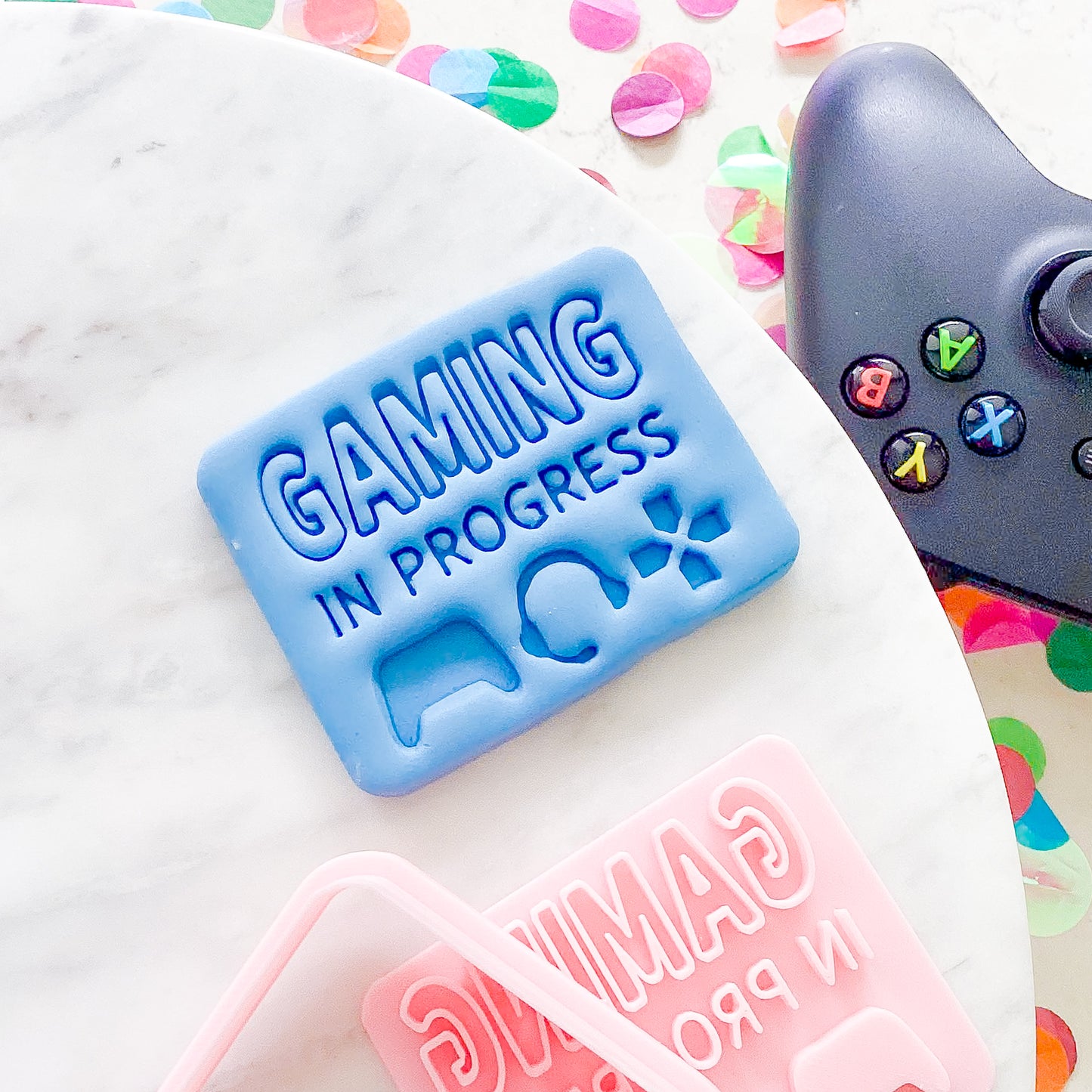 "Gaming In Progress" Cookie Cutter & Stamp