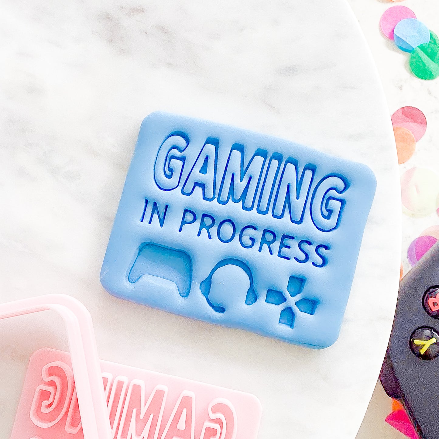 "Gaming In Progress" Cookie Cutter & Stamp