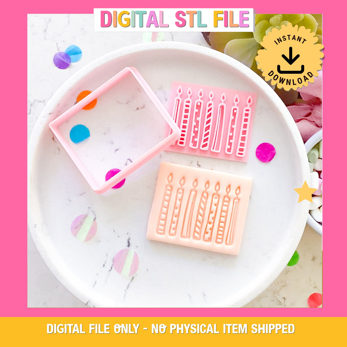 "Birthday Candles" - Cookie Stamp & Cutter Set