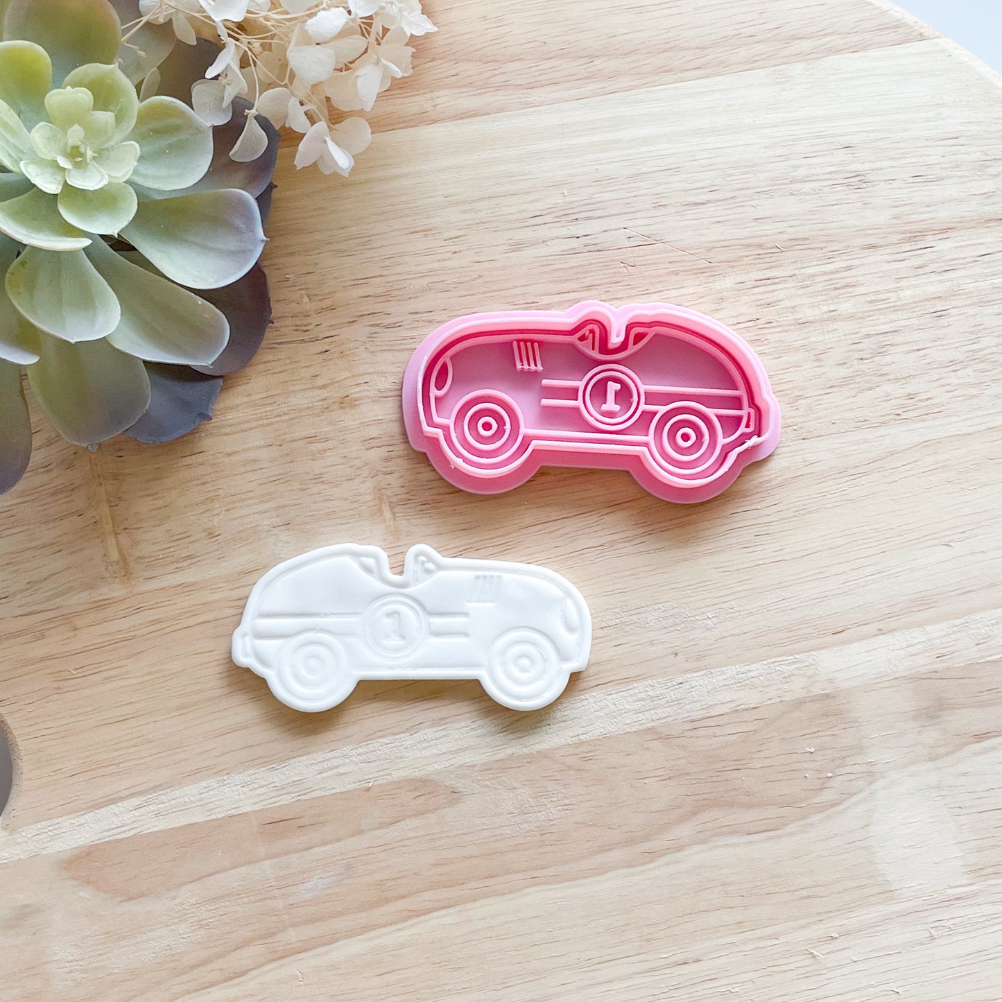 "Vintage Racecar" - Cookie Cutter & Stamp