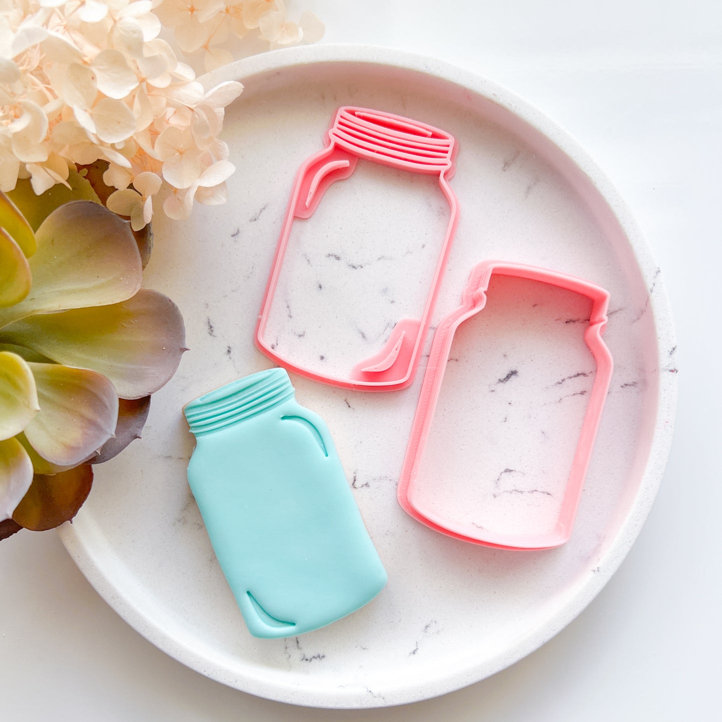 "Mason Jar & Flowers" - Cookie Cutter Set