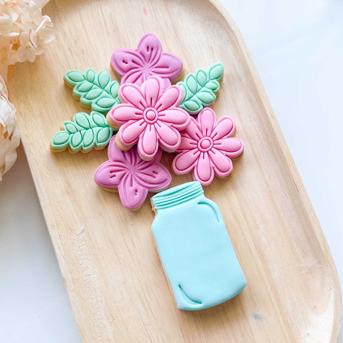 "Mason Jar & Flowers" - Cookie Cutter Set