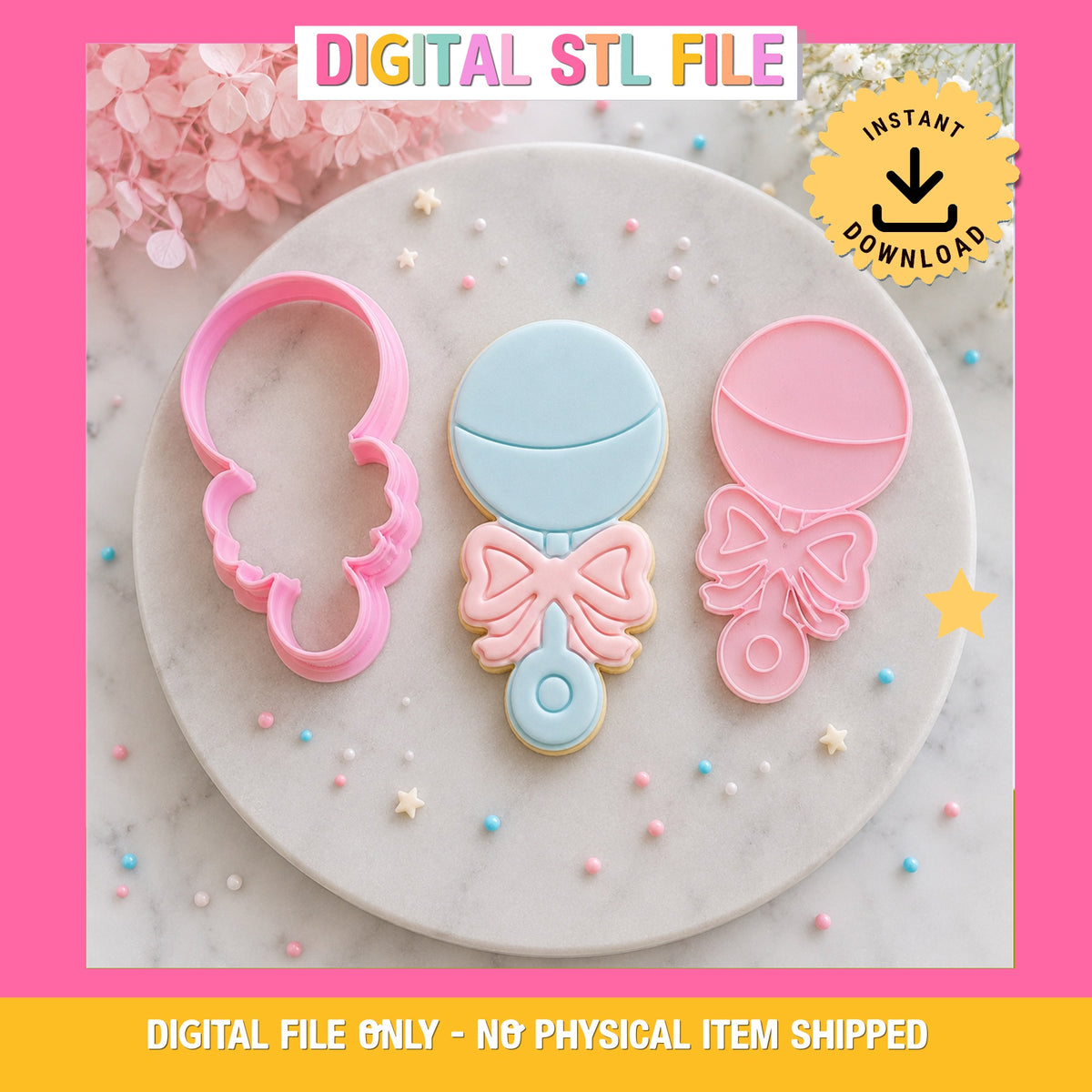 "Baby Rattle" Cutter & Stamp