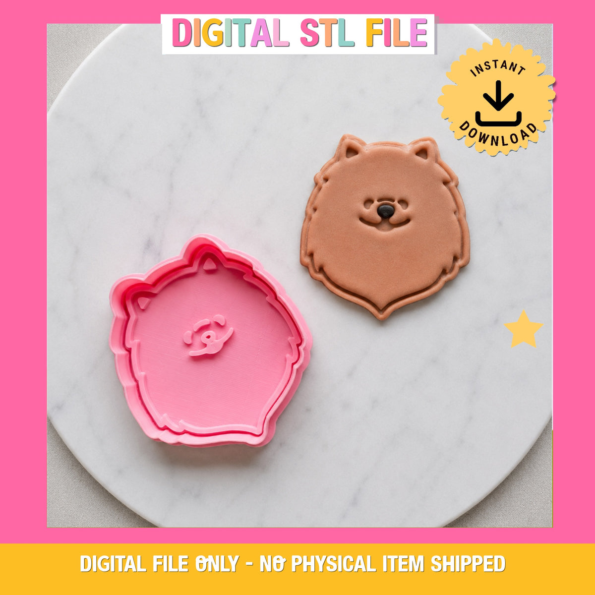 Pomeranian Cookie Cutter & Stamp