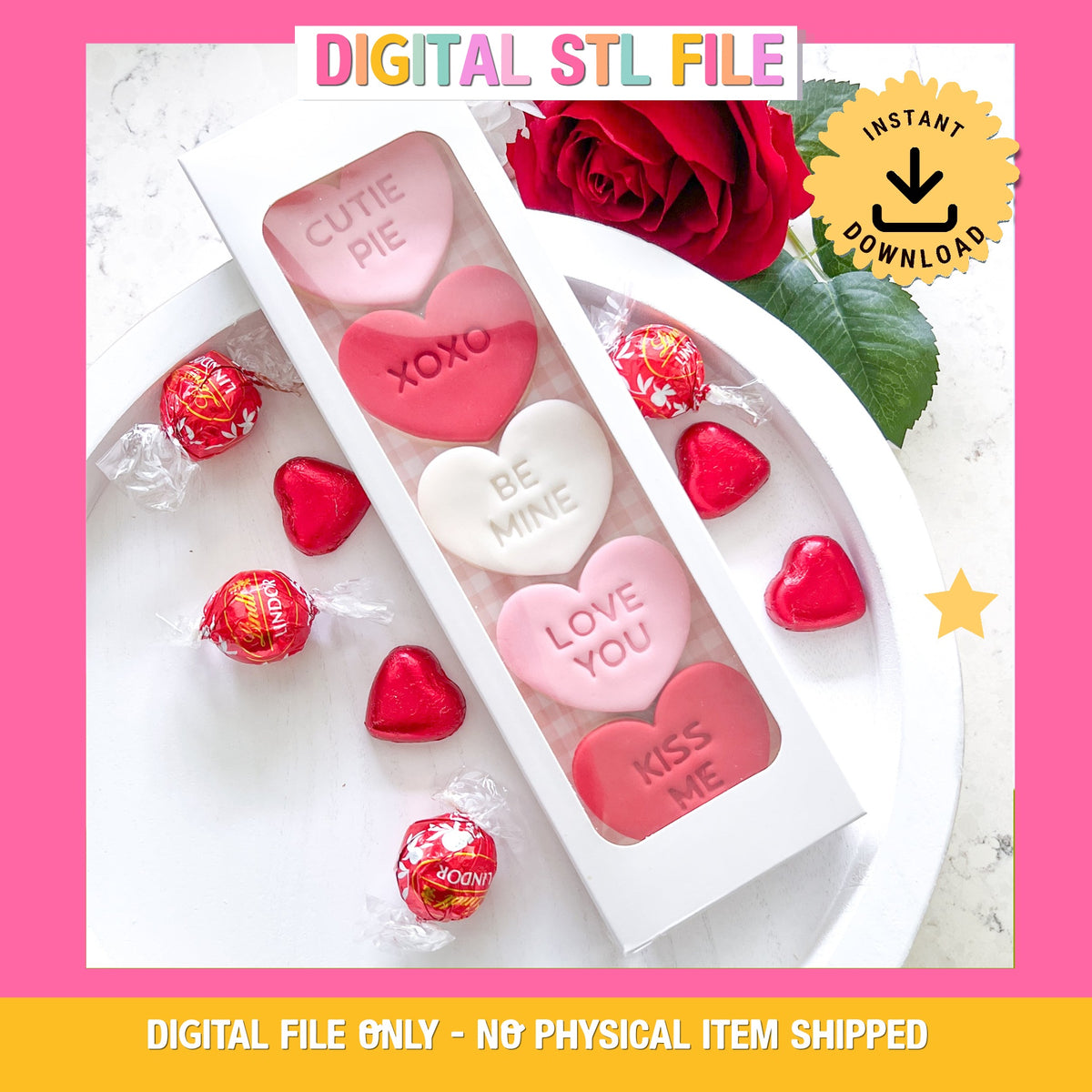 "Candy Hearts" Cutter & Stamps (6 pc)