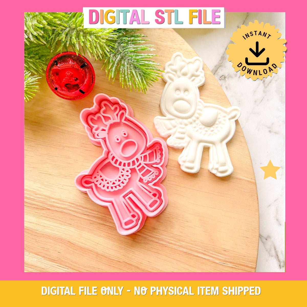 "Rudolf with scarf" Cookie Cutter & Stamp