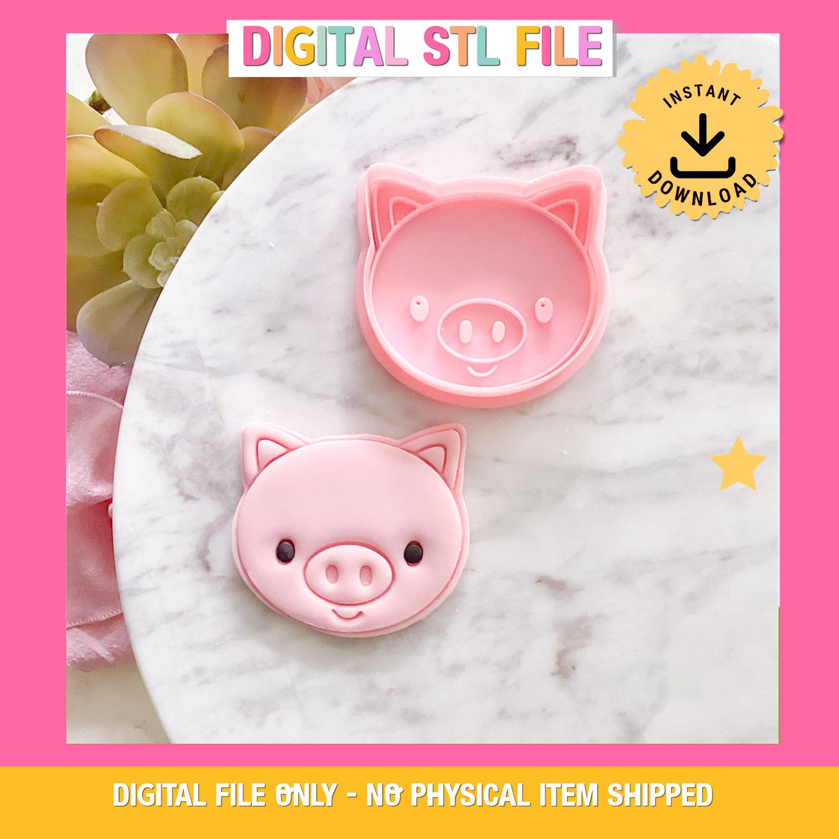 "Cute Pig" - Cookie Cutter & Stamp