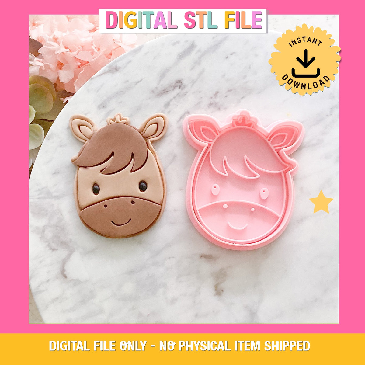 "Cute Horse" -Cookie Cutter & Stamp