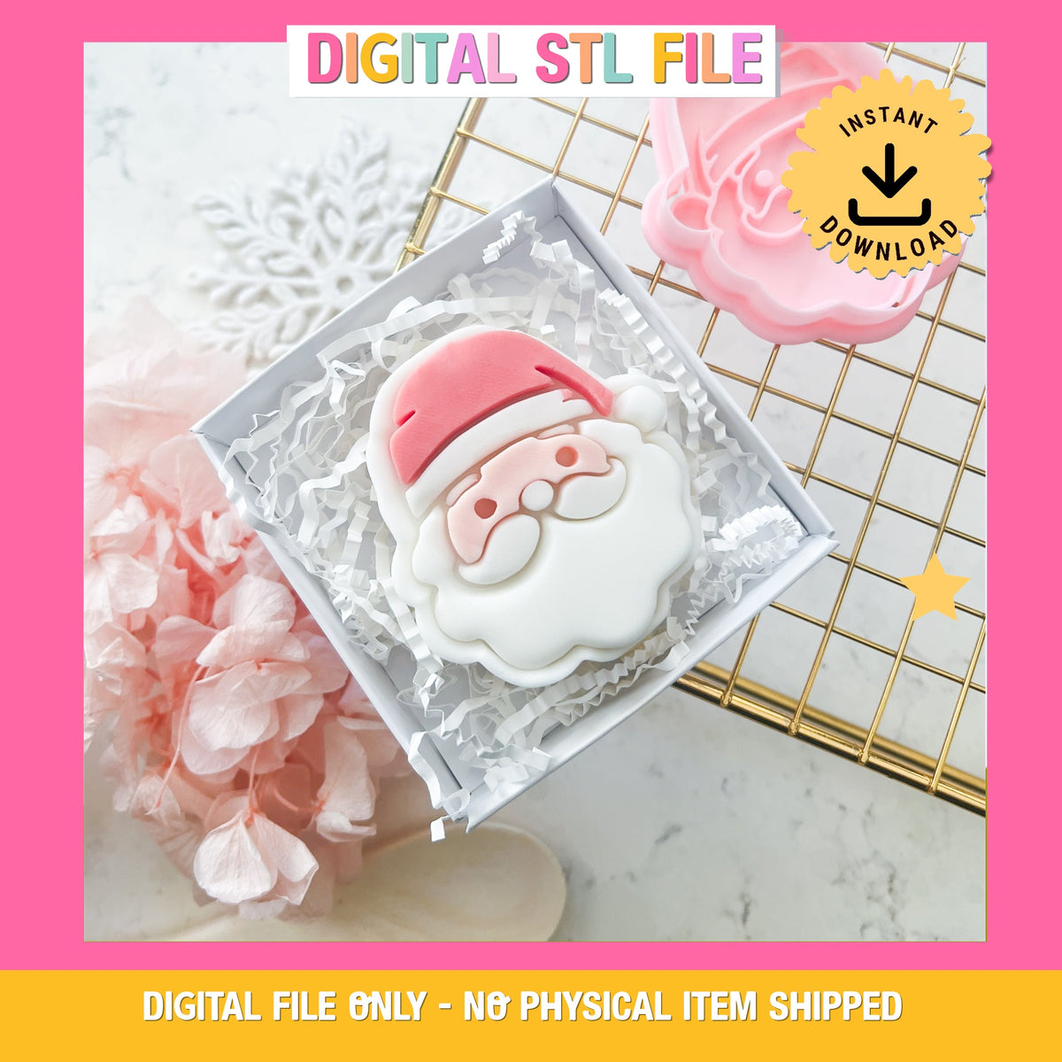 "Cute Santa" Cookie Cutter & Stamp