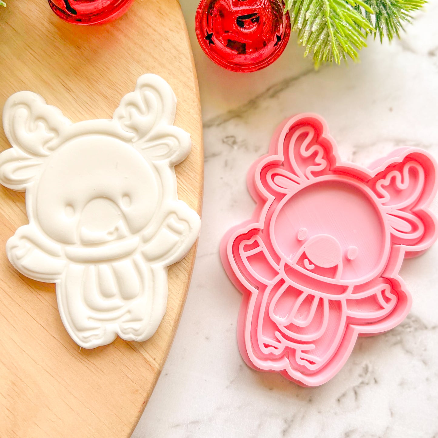 "Happy Reindeer" Cookie Cutter & Stamp