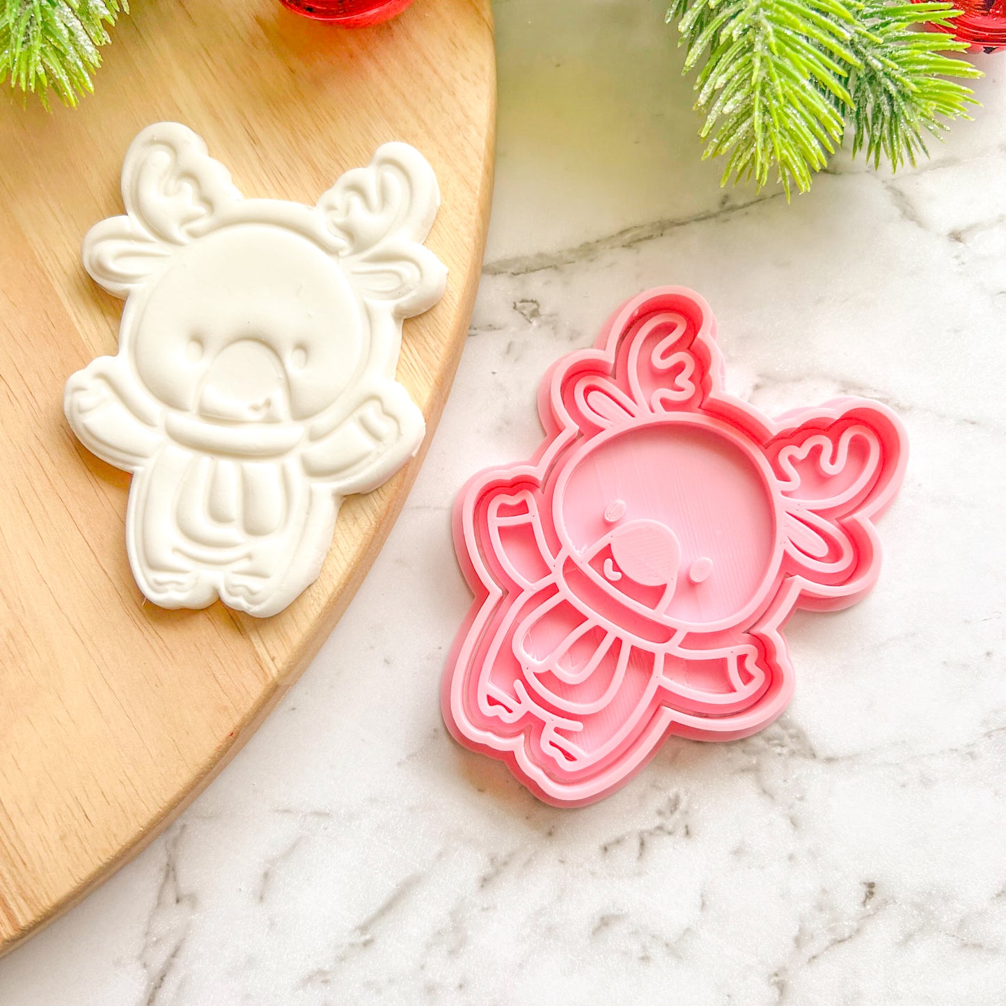 "Happy Reindeer" Cookie Cutter & Stamp