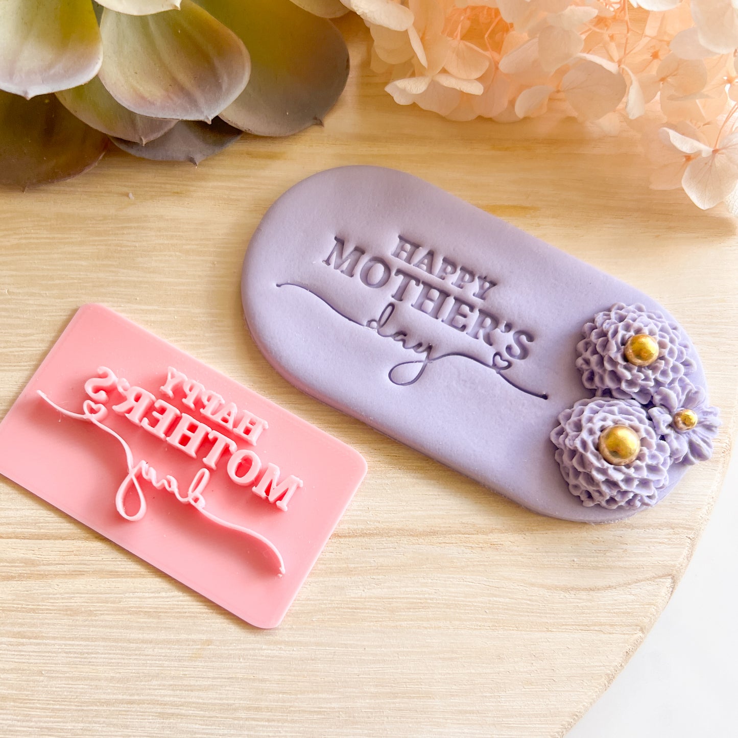 Happy Mother's Day Swash -Fondant Stamp