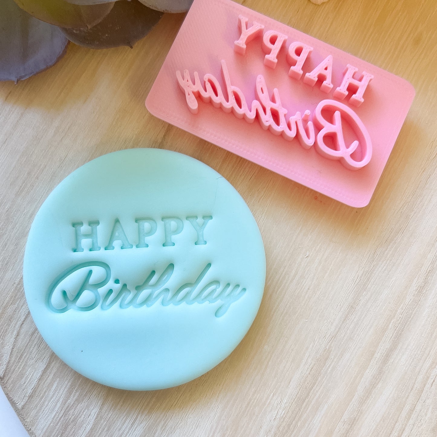 Happy Birthday Font #2 - Fondant Stamp