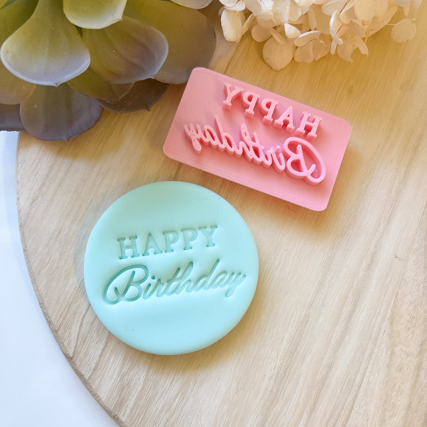 Happy Birthday Font #2 - Fondant Stamp