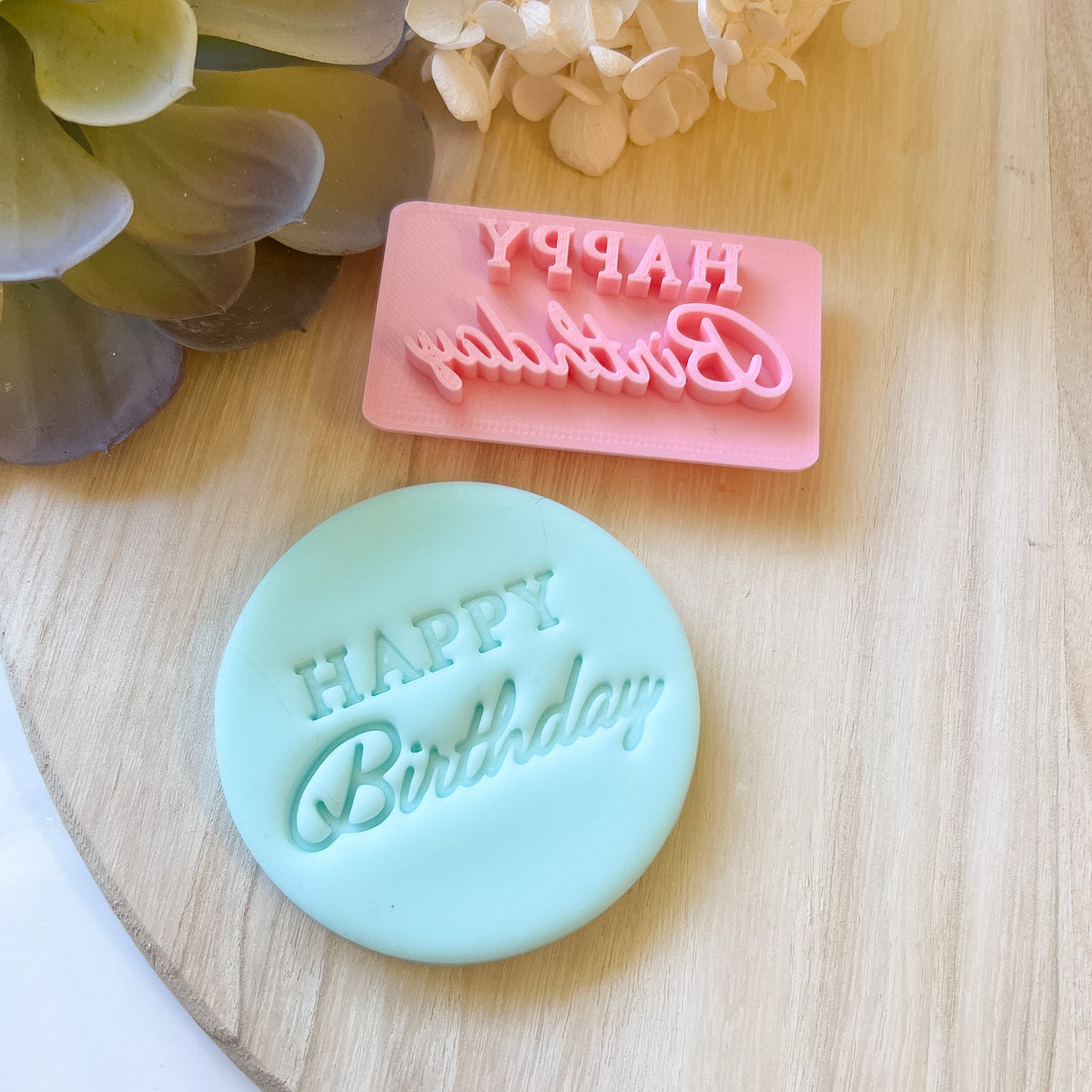 Happy Birthday Font #2 - Fondant Stamp