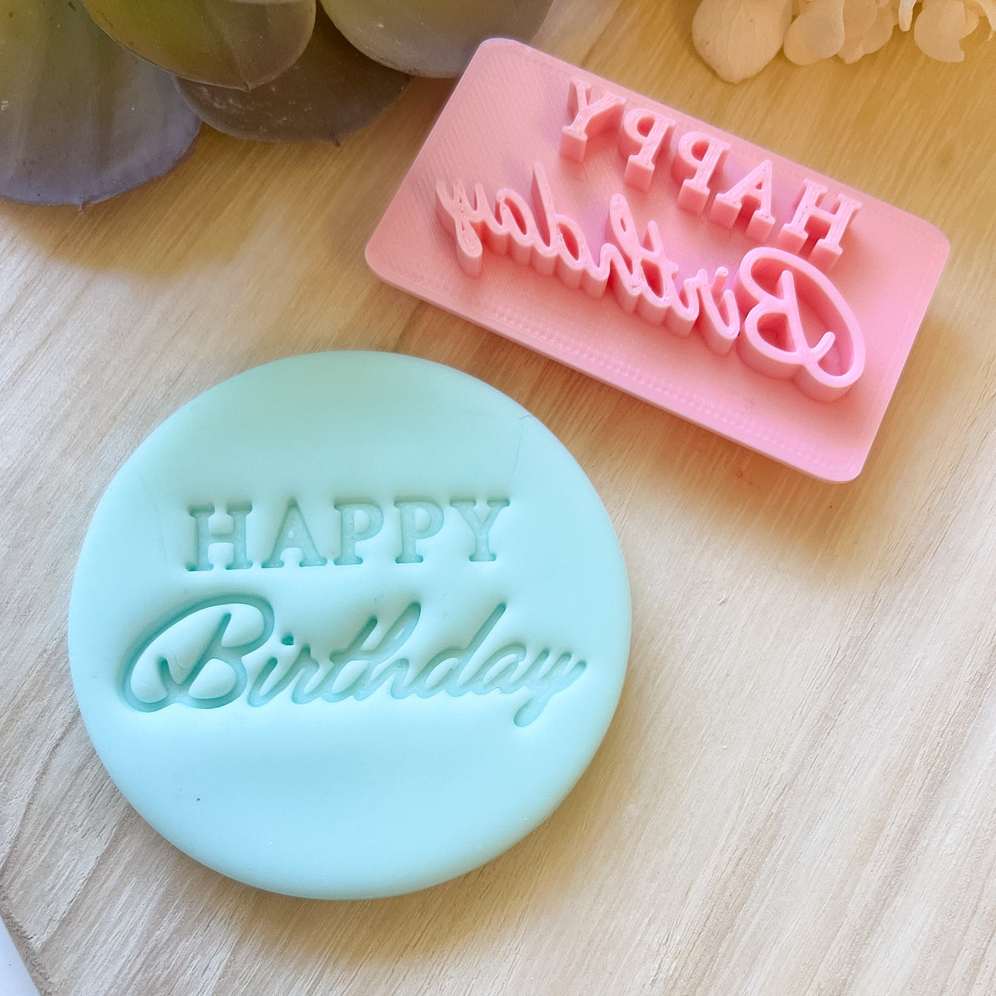 Happy Birthday Font #2 - Fondant Stamp