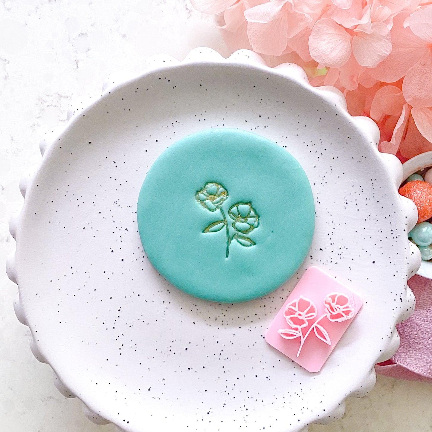 Two Flower  - Fondant Stamp