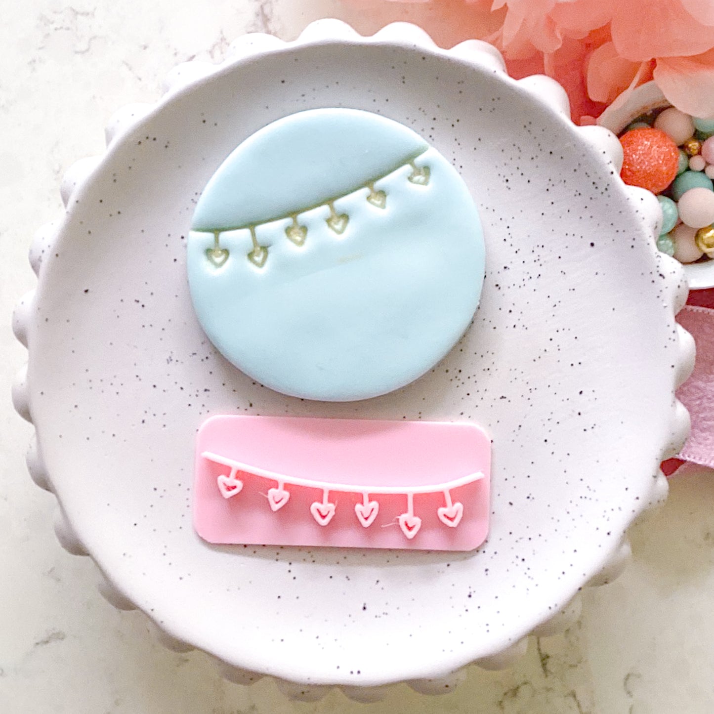 Heart Bunting  - Fondant Stamp