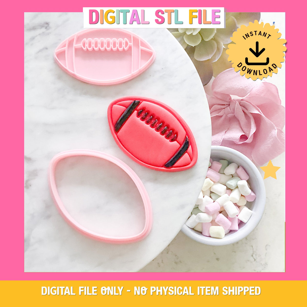 "Football" - Cookie Cutter & Stamp