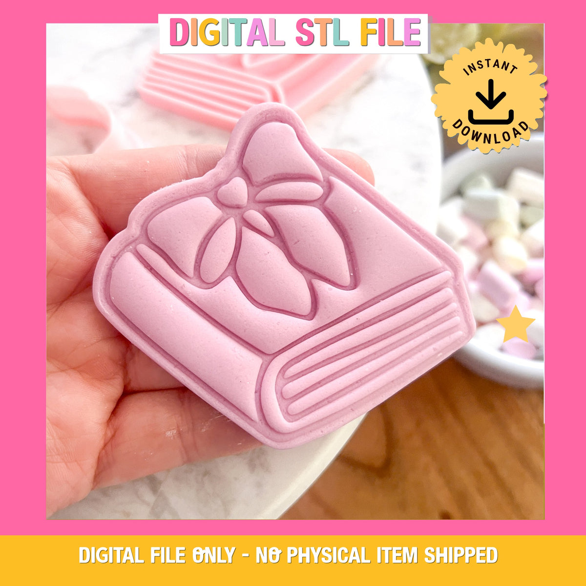"Book with Bow" - Cookie Cutter & Stamp