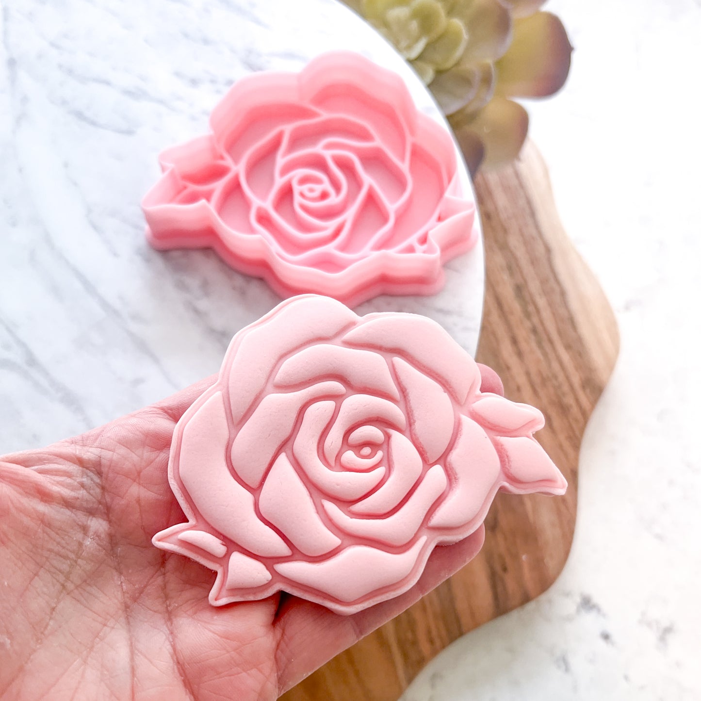 "Rose with Leaves" - Cookie Cutter & Stamp