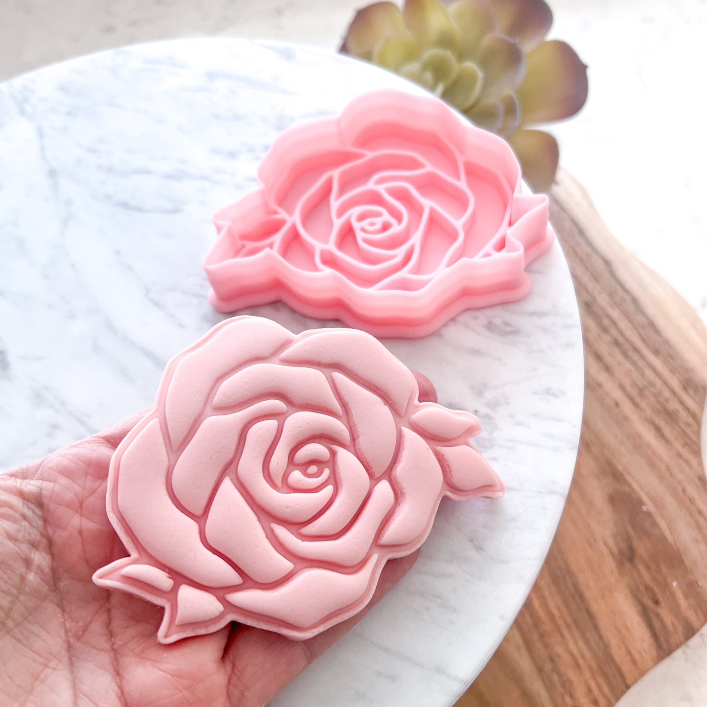 "Rose with Leaves" - Cookie Cutter & Stamp