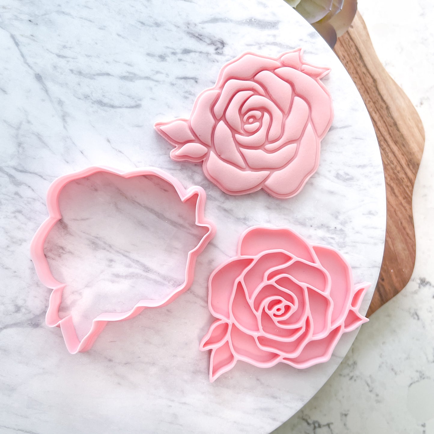 "Rose with Leaves" - Cookie Cutter & Stamp