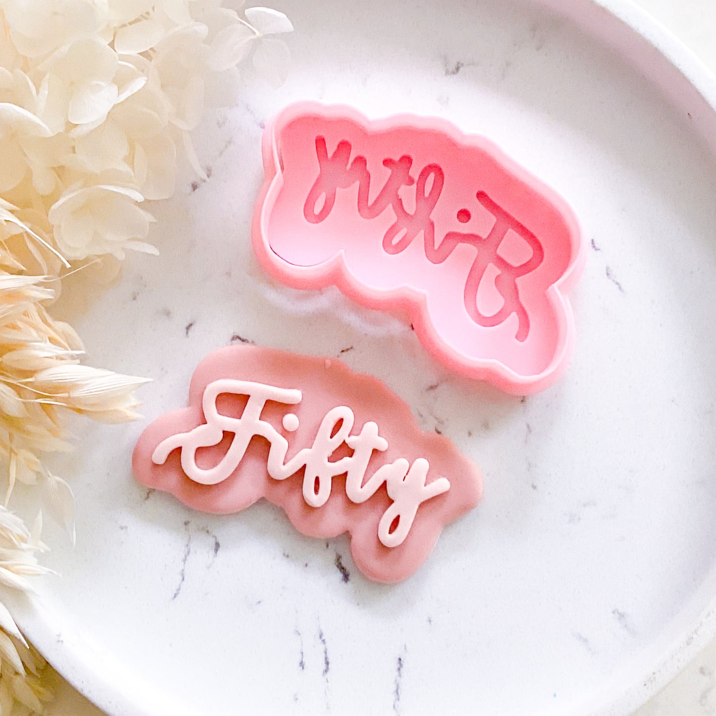 "Fifty" - Cookie Stamp & Cutter Set