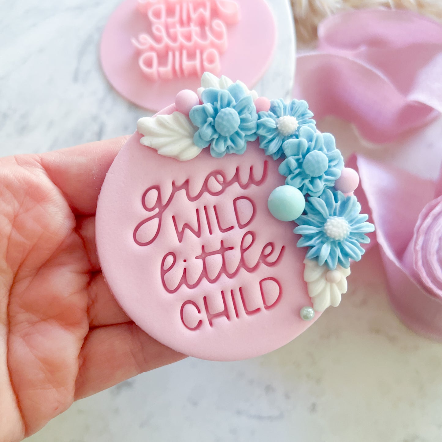 Grow Wild Little Child - Fondant Stamp