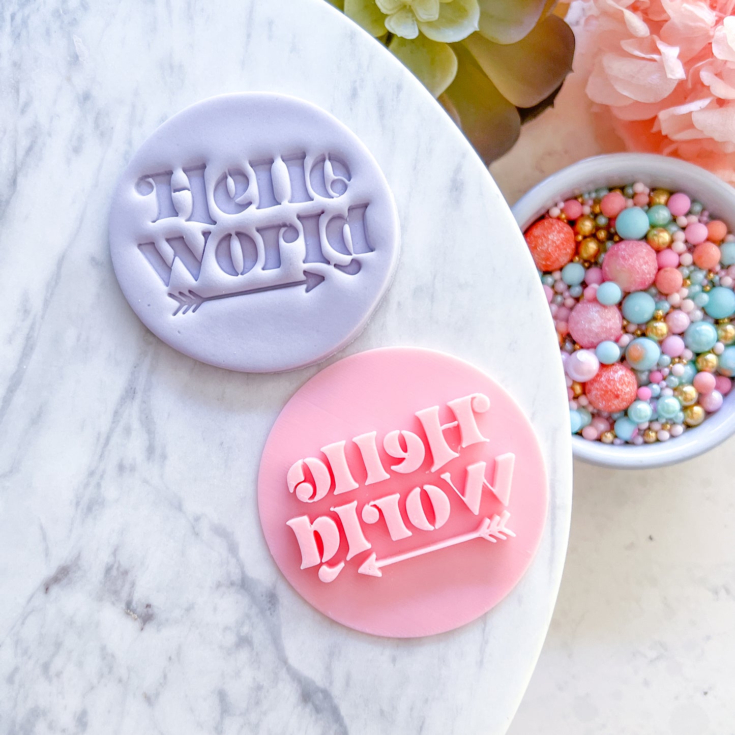 Hello World - Fondant Stamp