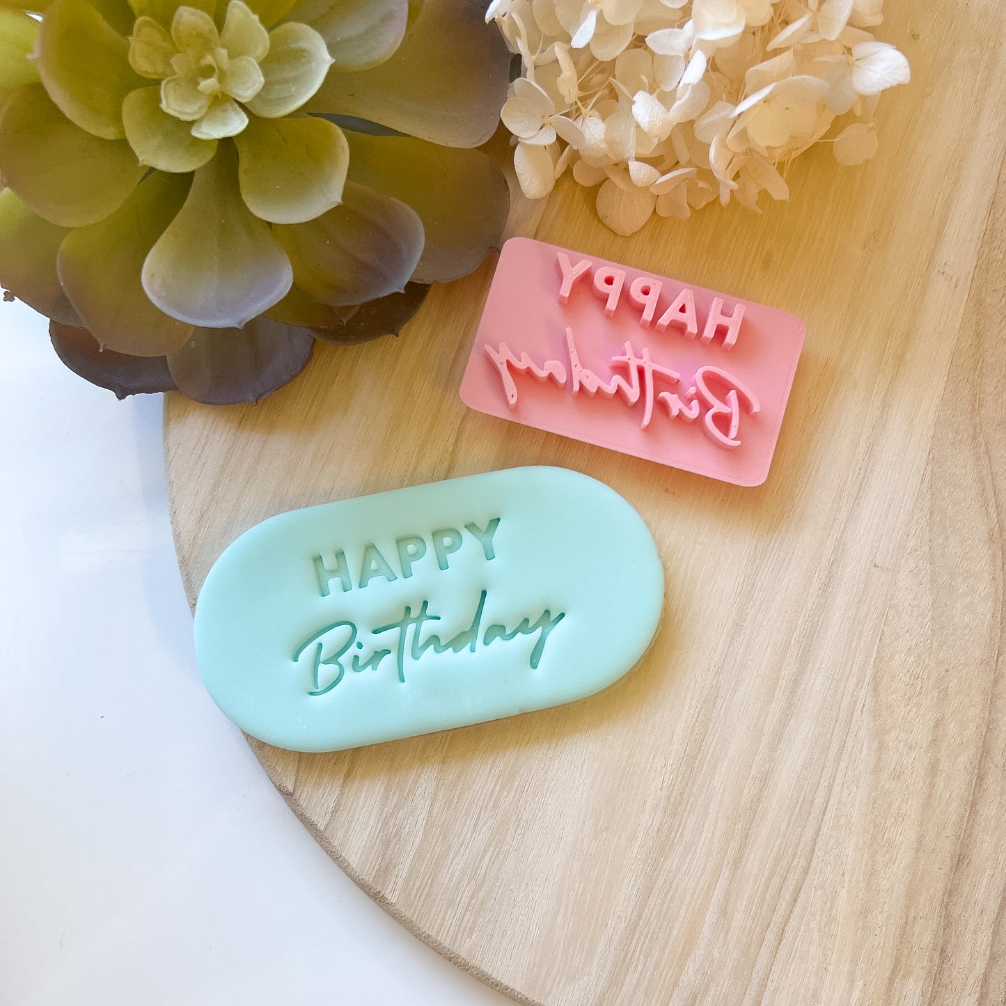 Happy Birthday Font #3 - Fondant Stamp