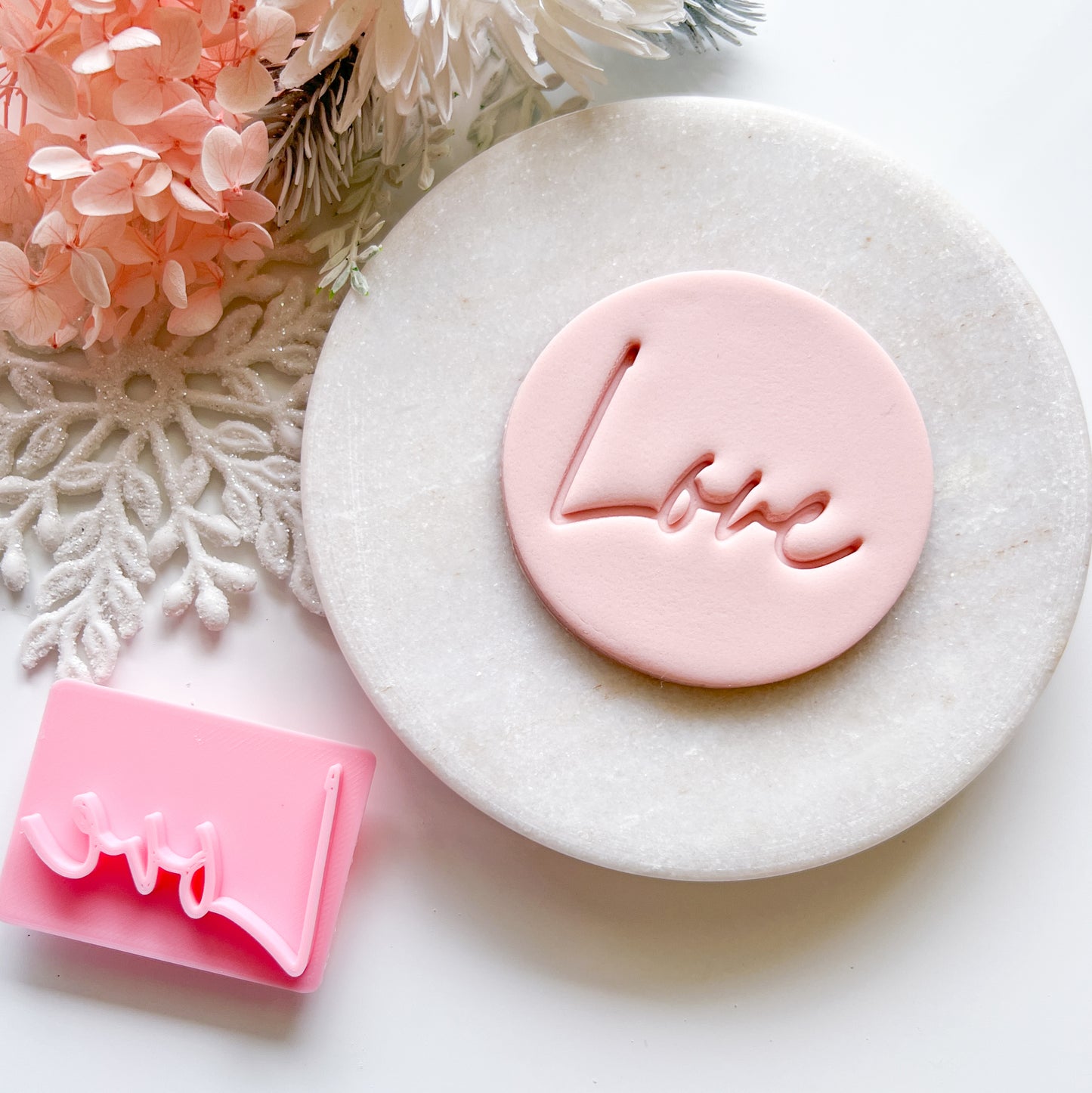 Love Script - Fondant Stamp