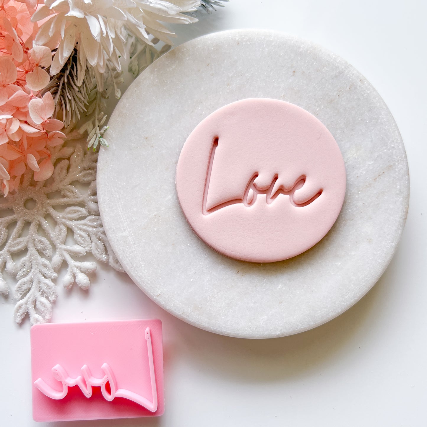 Love Script - Fondant Stamp
