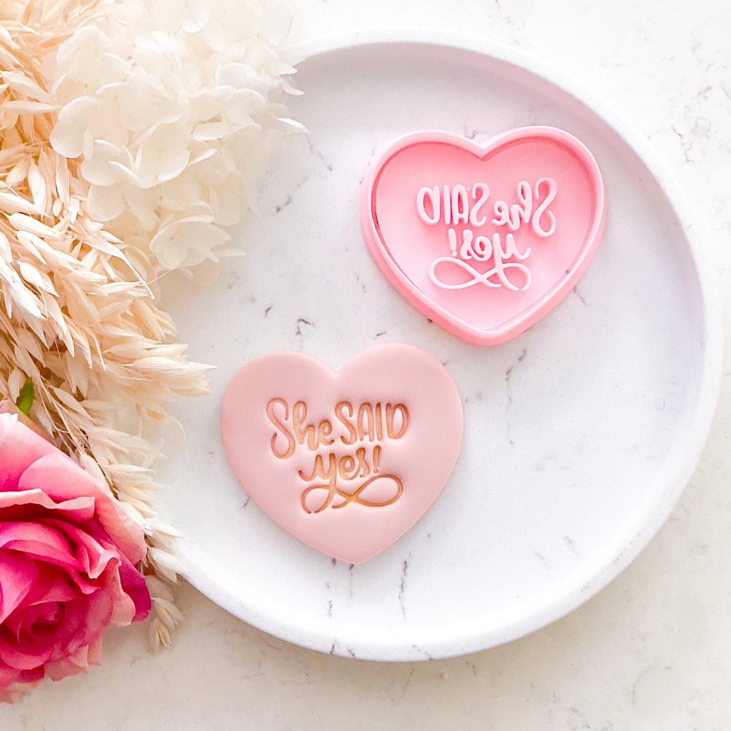 "She Said Yes" - Cookie Cutter & Stamp