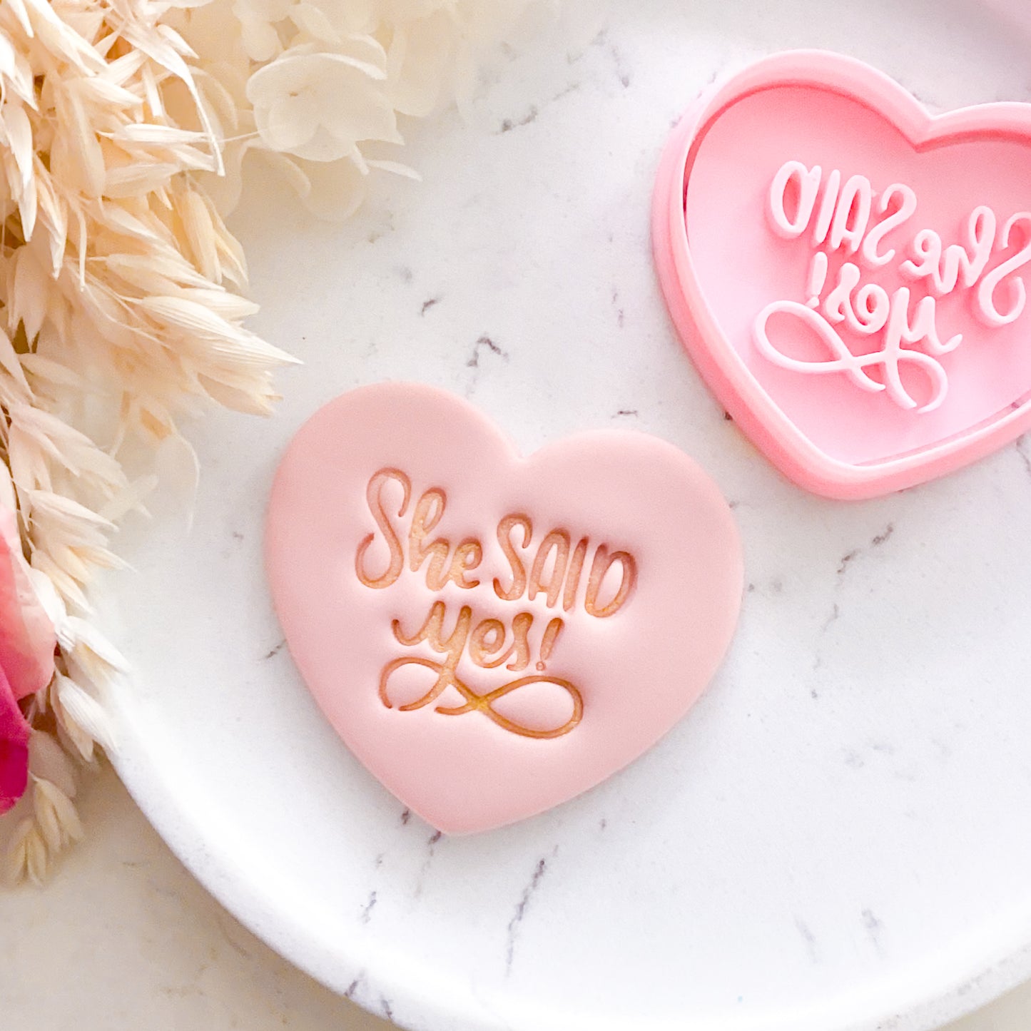 "She Said Yes" - Cookie Cutter & Stamp