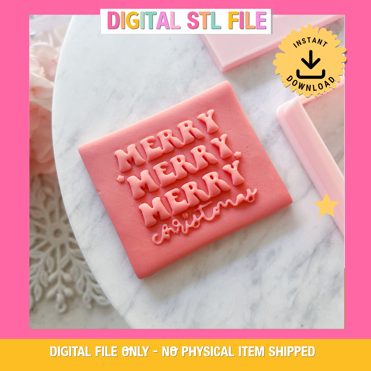 "Merry Merry Merry Christmas" Cookie Cutter & Stamp