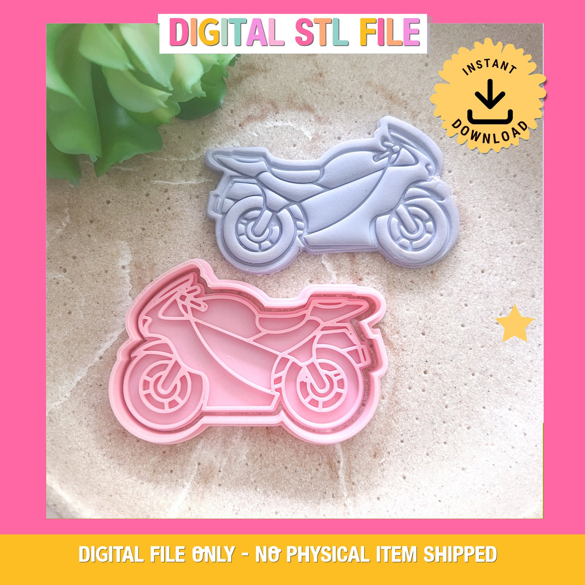 “Motorcycle” - Cookie Cutter & Stamp