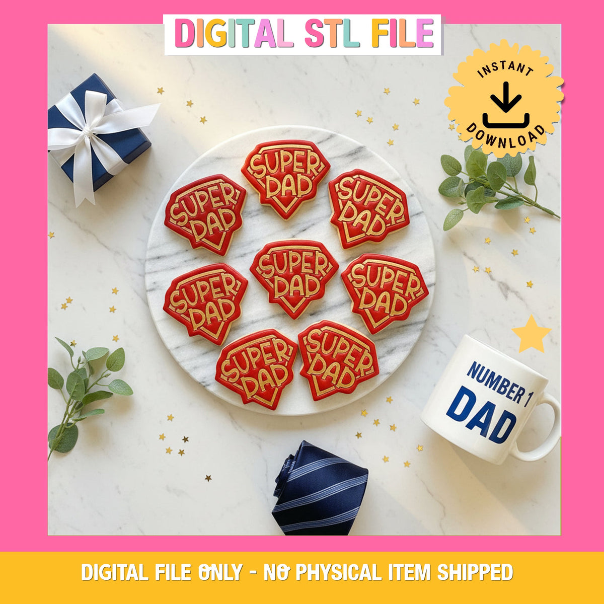 "Superdad" - Cookie Cutter & Stamp