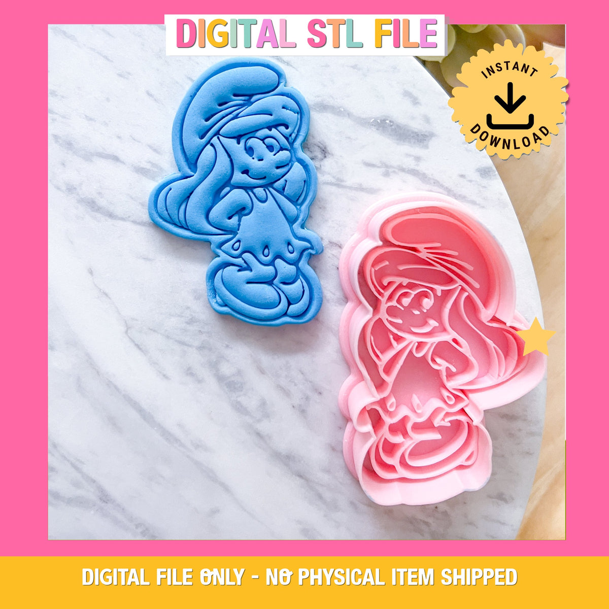 "Smurfette" Cookie Cutter & Stamp