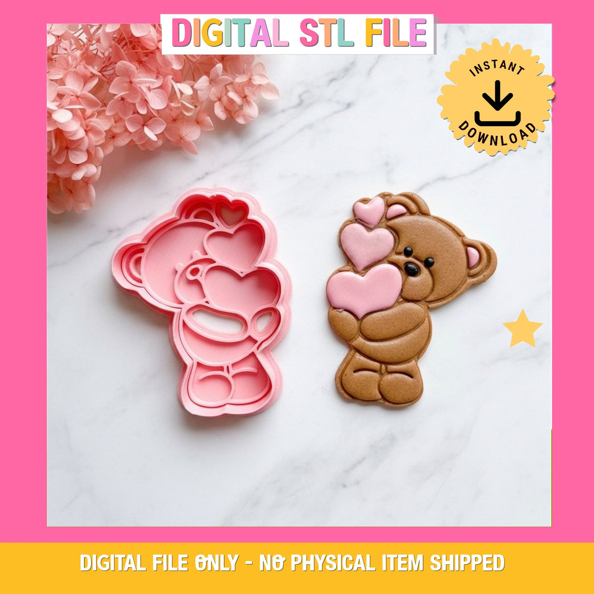 "Teddy with Heart" Cookie Cutter & Stamp Set