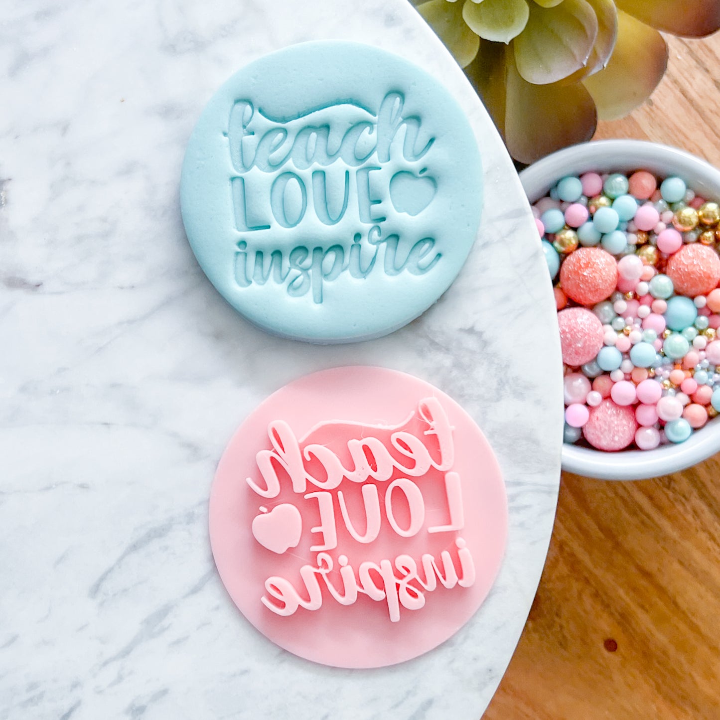 Teach Love Inspire Fondant Stamp