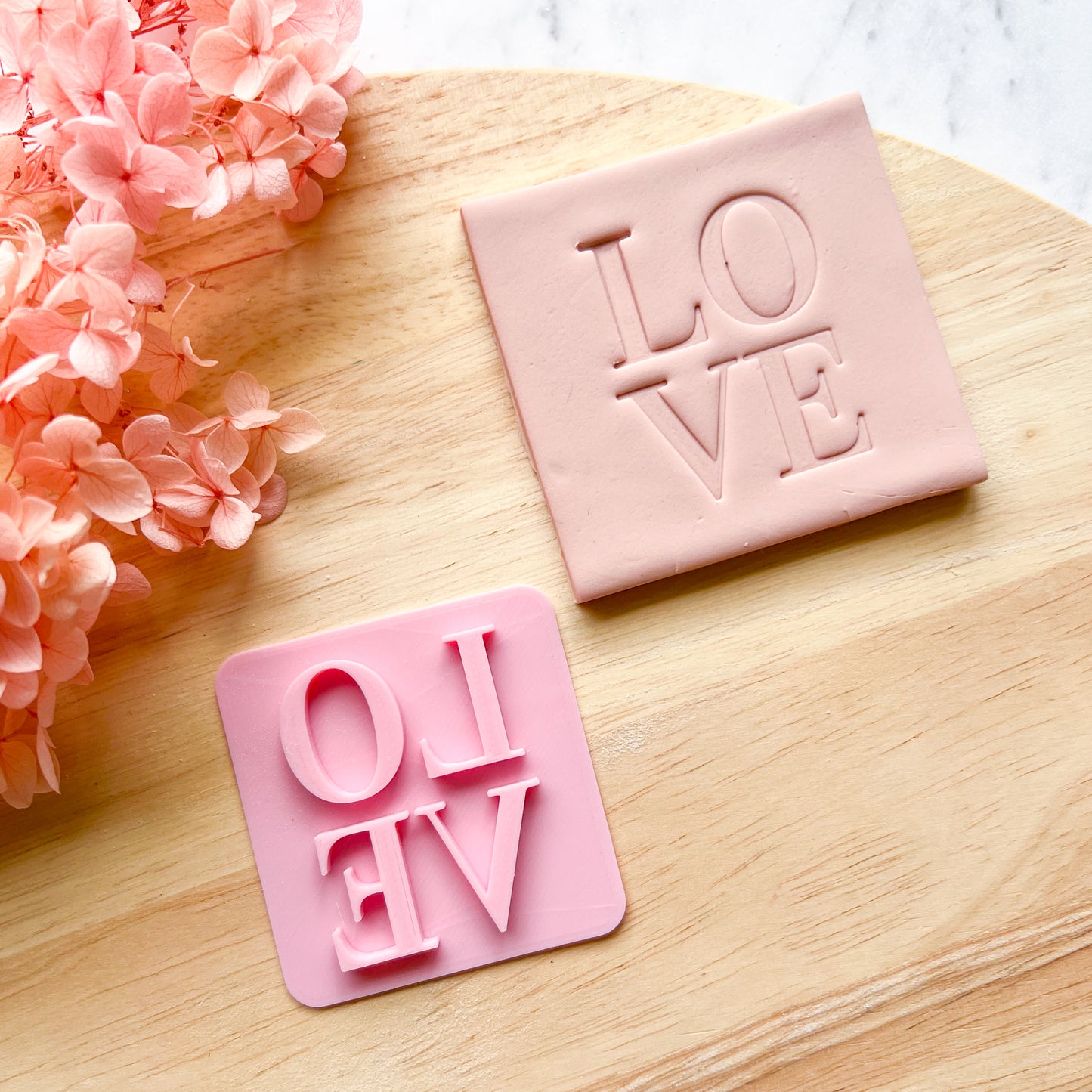 Stacked Love Fondant Stamp