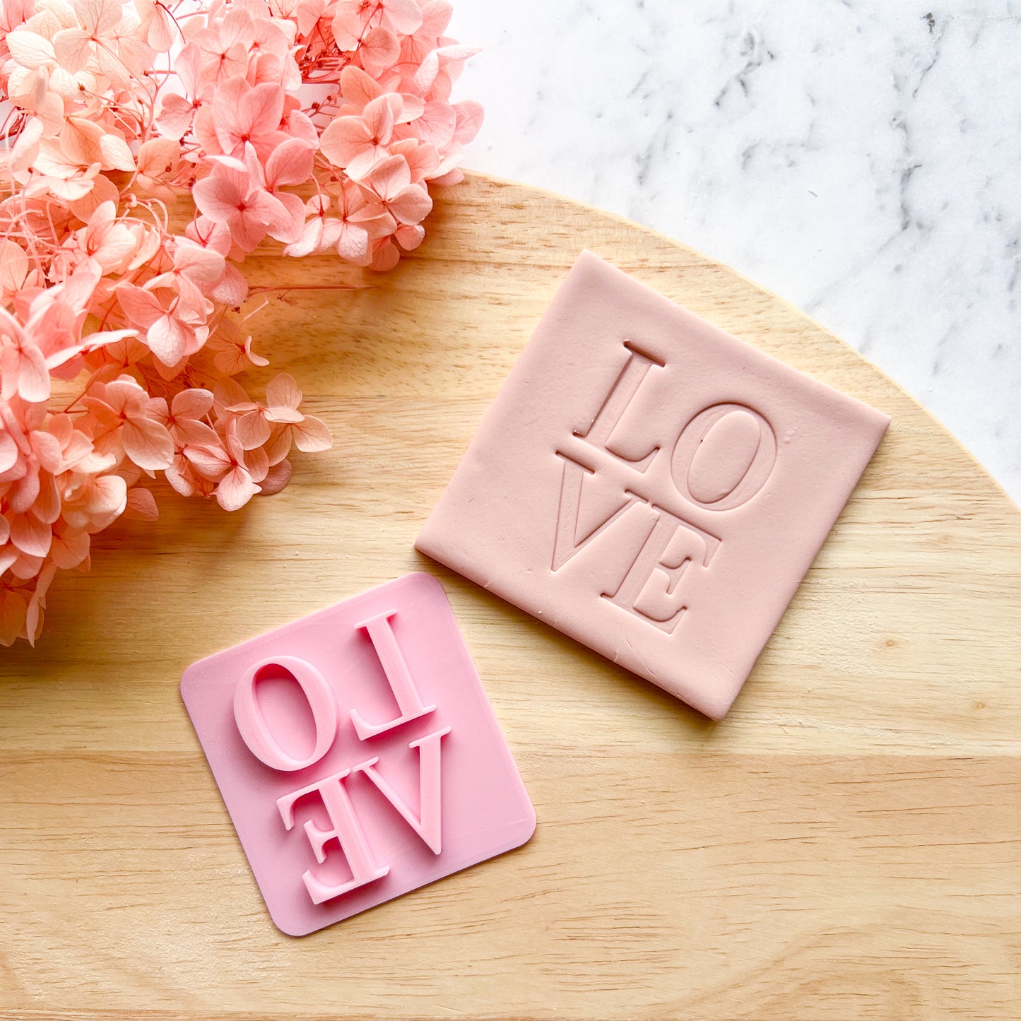 Stacked Love Fondant Stamp
