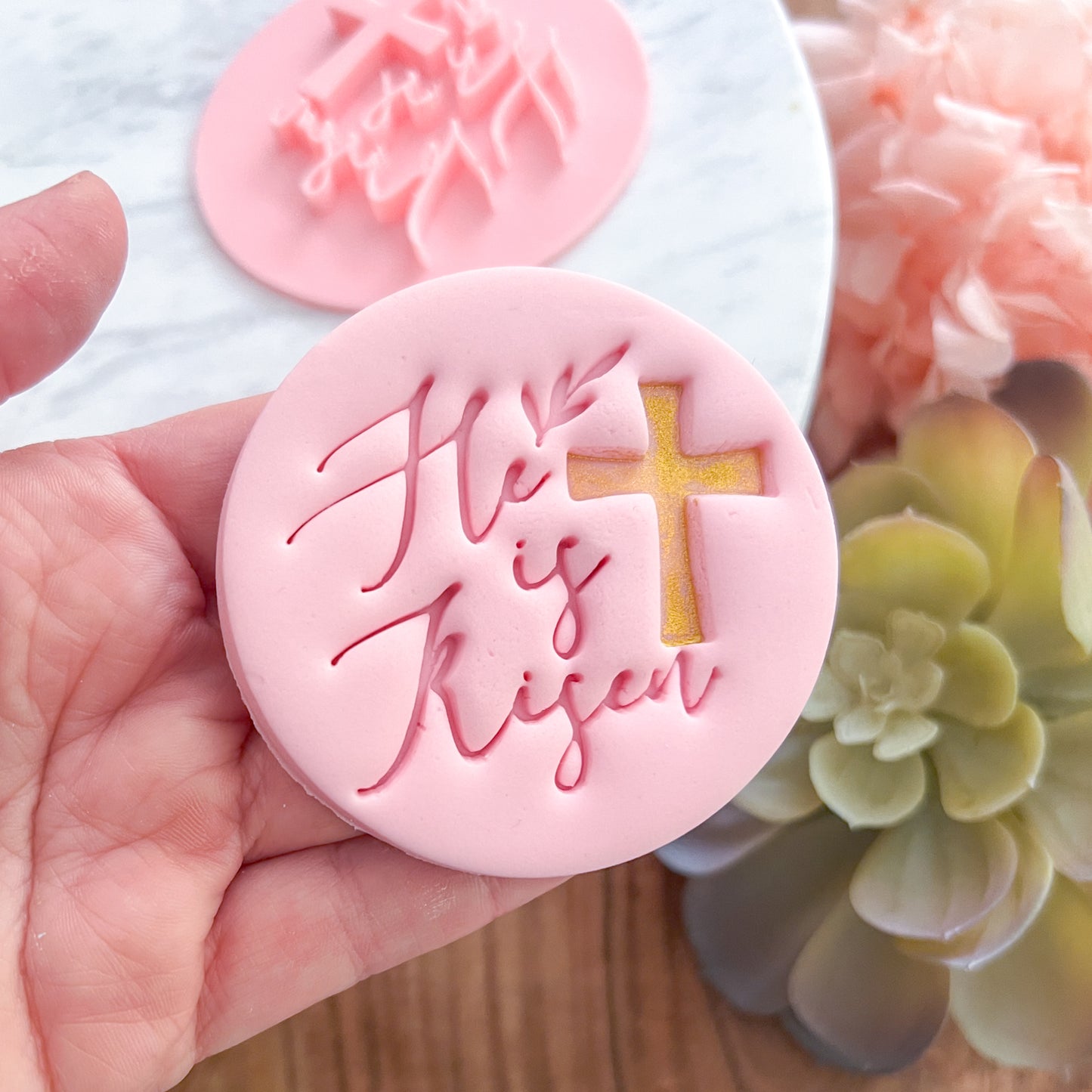 He Is Risen Fondant Stamp