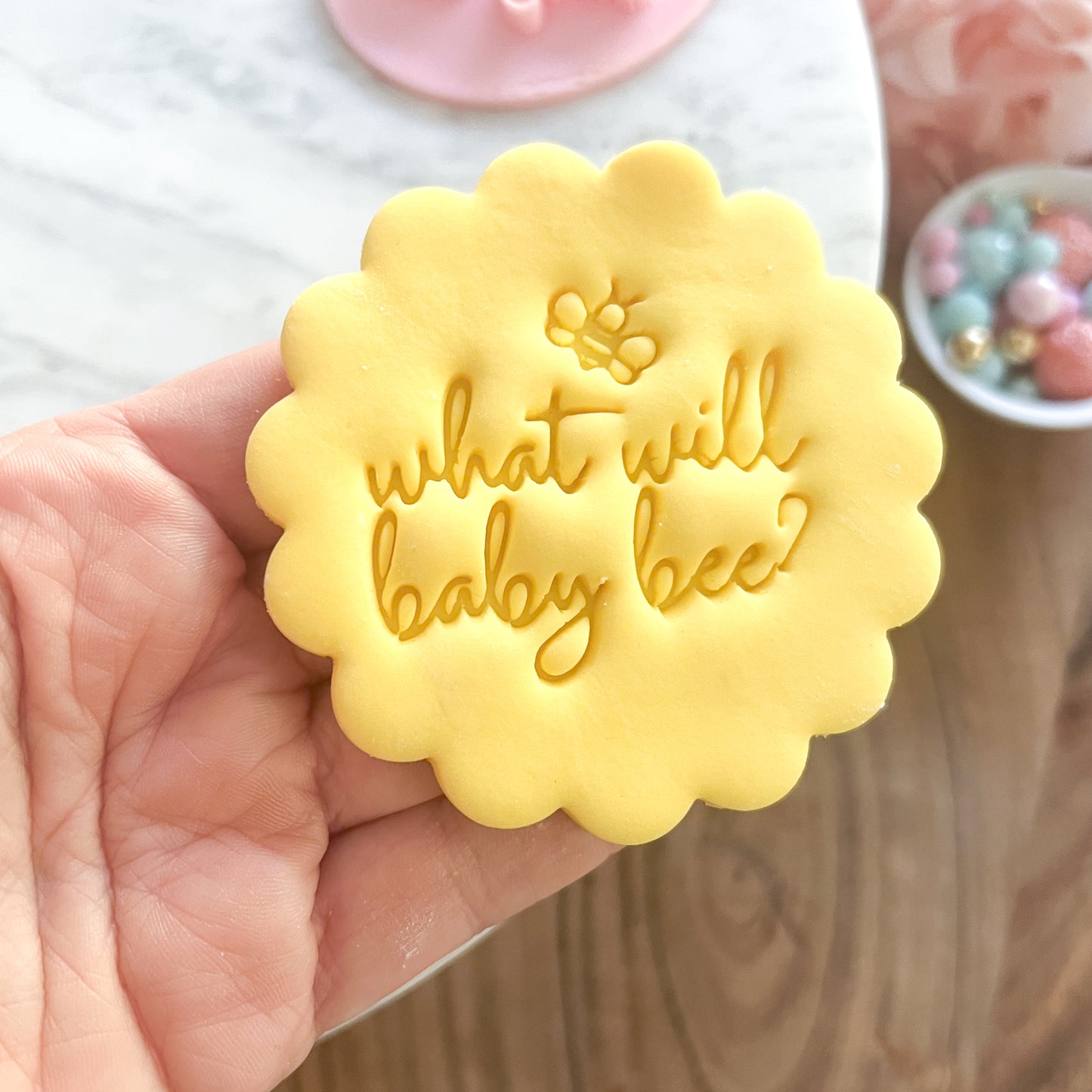 What Will Baby Bee? #4- Fondant Stamp